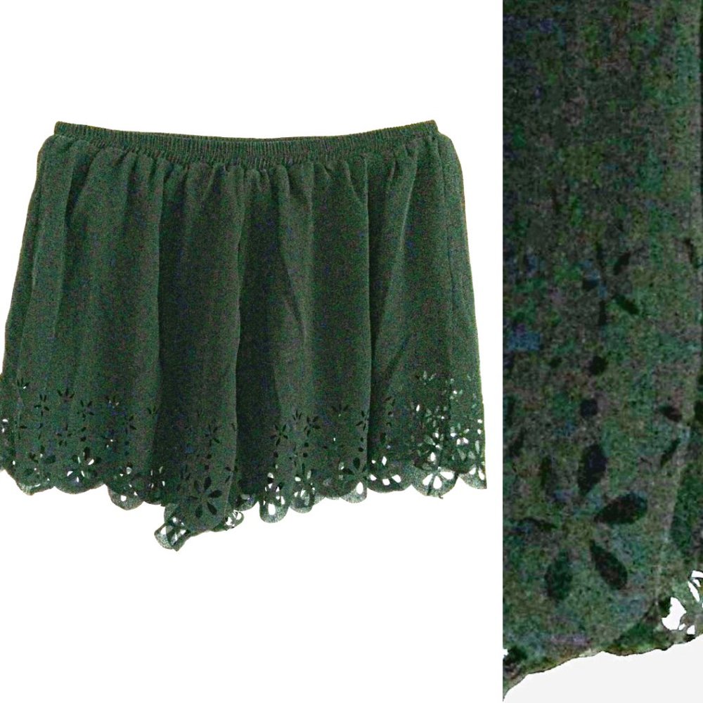 Love Culture silky cut out black lounge shorts sz M